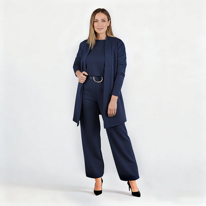 Ensemble 3 Pièces Élégant en Maille