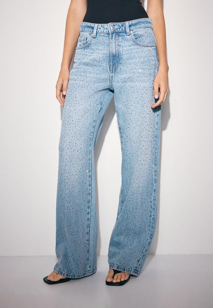 Jean Large Brillant pour Femme - Tendance Chic