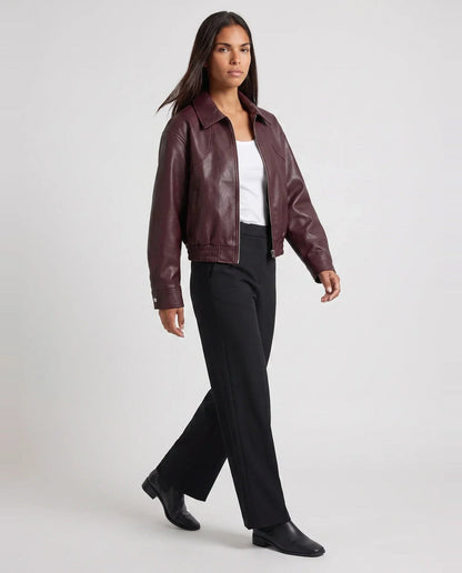 Blouson moto oversize effet cuir