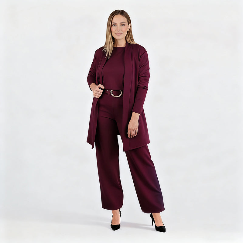 Ensemble 3 Pièces Élégant en Maille