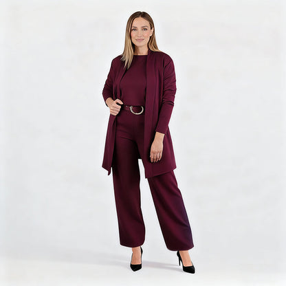 Ensemble 3 Pièces Élégant en Maille