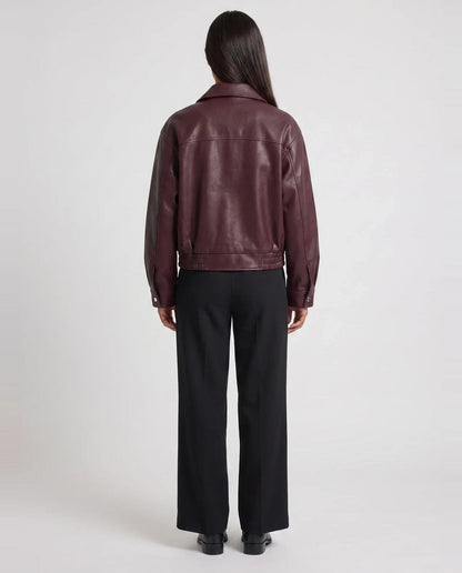 Blouson moto oversize effet cuir