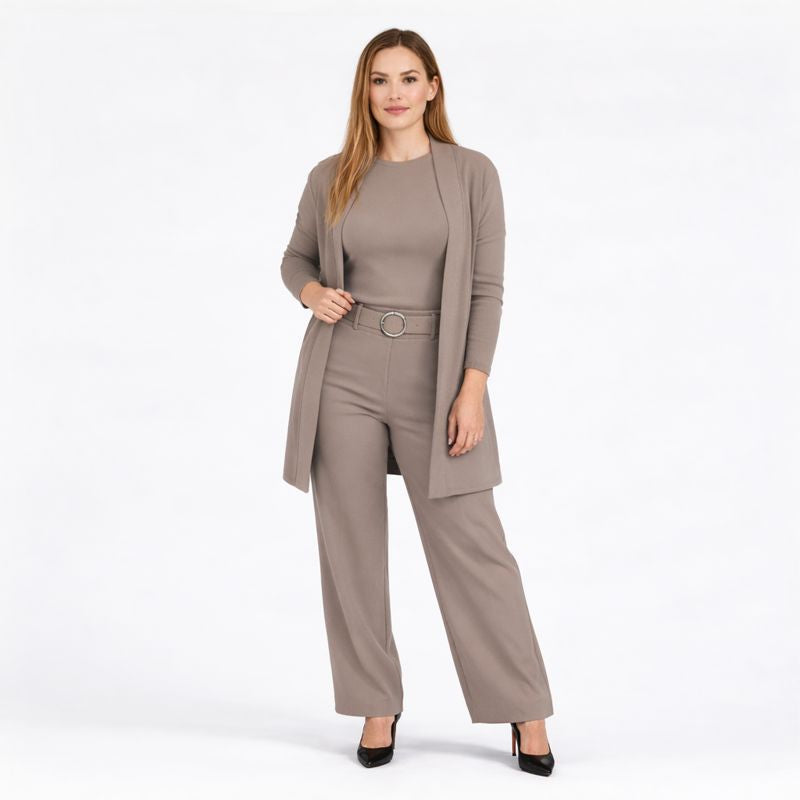 Ensemble 3 Pièces Élégant en Maille