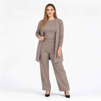 Ensemble 3 Pièces Élégant en Maille