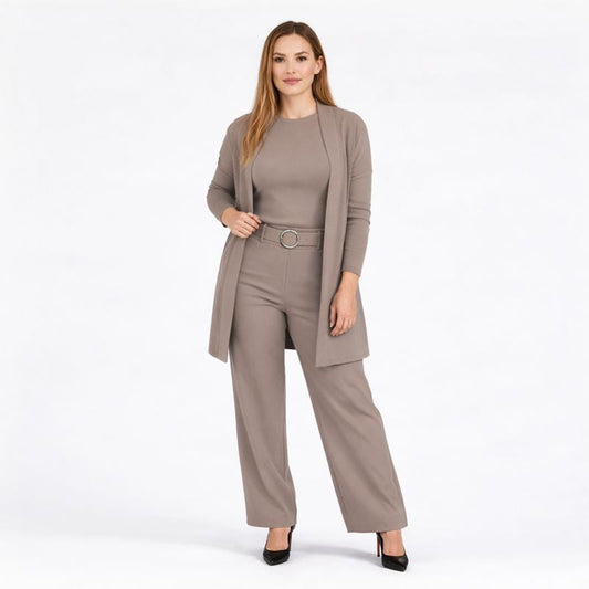 Ensemble 3 Pièces Élégant en Maille