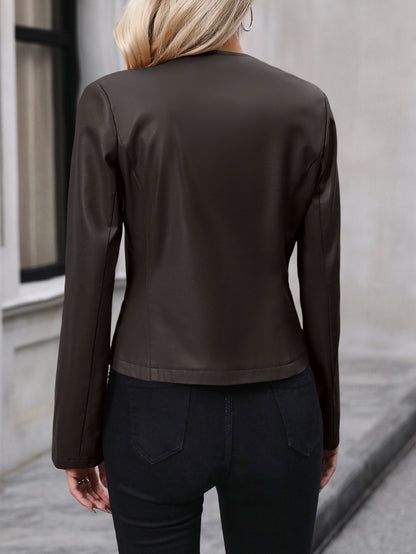 Veste Courte en Similicuir – Style Chic et Urbain