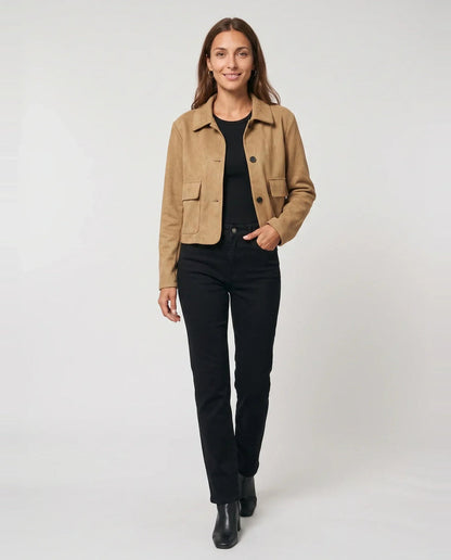 Veste courte en suédine