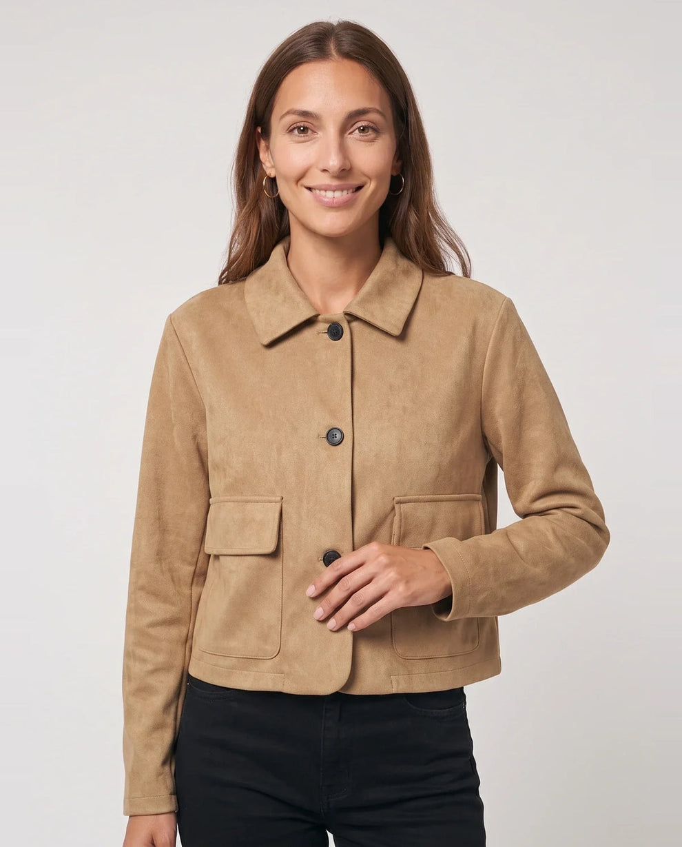 Veste courte en suédine