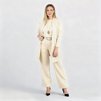 Ensemble 3 Pièces Élégant en Maille